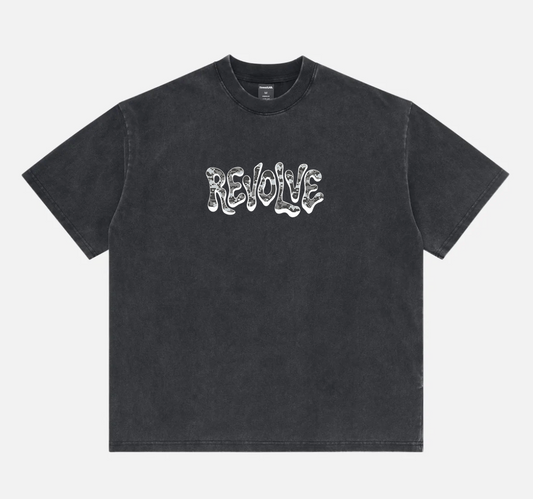 Revolve Wavy Logo T-Shirt (FADED BLACK)