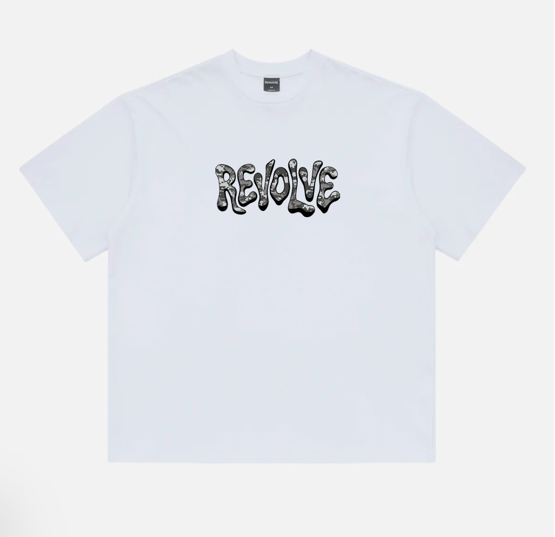 Revolve Wavy Logo T-Shirt (WHITE)